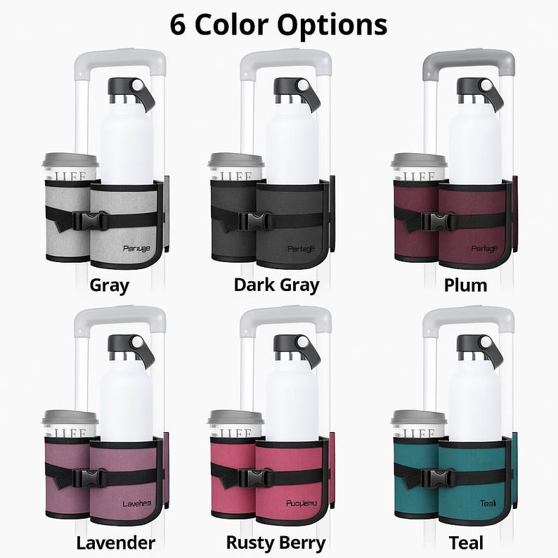 Portavasos para maletas / Accesorio de viaje manos libres / Portavasos para equipaje de mano / Regalo esencial para viajeros y madres imagen 2