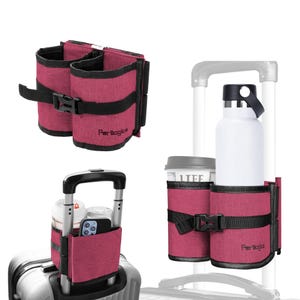 Portavasos para maletas / Accesorio de viaje manos libres / Portavasos para equipaje de mano / Regalo esencial para viajeros y madres Rusty Berry