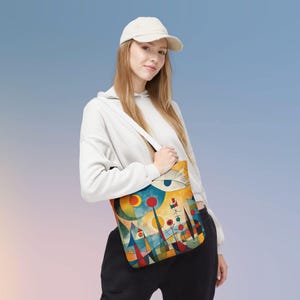 Colorful Abstract Art Tote Bag, Eco-Friendly Shopper, Stylish Beach Bag, Unique Gift for Art Lovers, Everyday Use Carryall