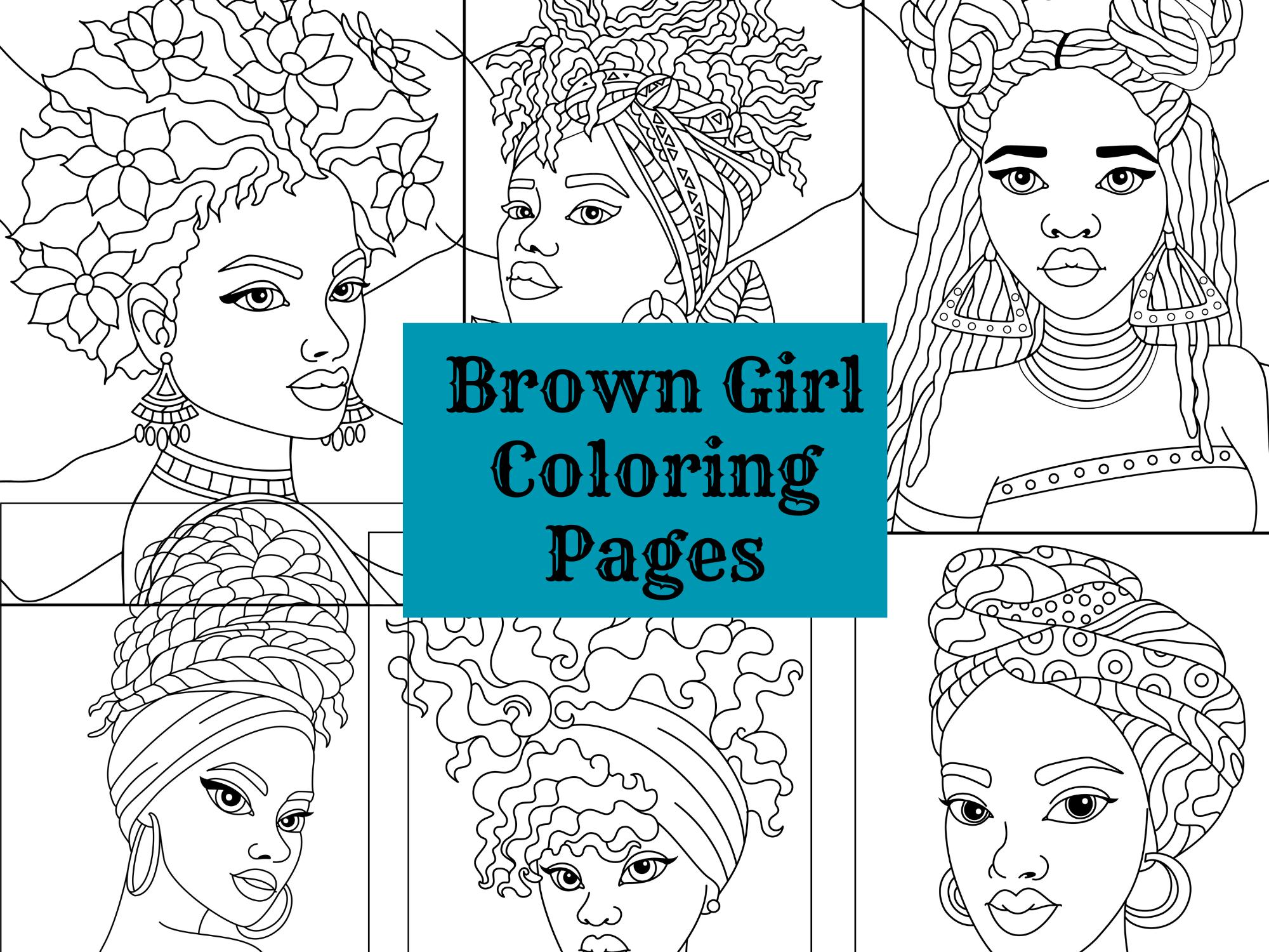 Black Girl Coloring Pages Printable, Melanin Coloring Book, Instant ...