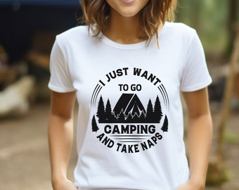 Camping And Naps T-Shirt: Funny Outdoors Vacation Tee