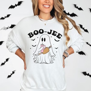 Halloween Geist Sweatshirt, Boo Jee Shirt, gruseliger Geist Hoodie, Spooky Saison Geist Pullover, Spooky Vibes Shirt, Halloween Geschenke