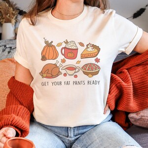 Lustiges Thanksgiving Fat Pants Bereit T-Shirt für Friendsgiving und Herbst