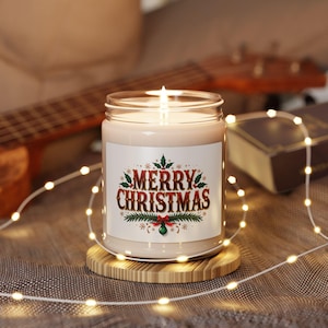 Christmas Scented Soy Candle: Festive Holiday Home Decor