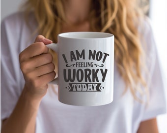 Taza de café divertida: Hoy no tengo ganas de trabajar, regalo original