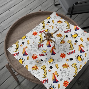 Super Hero Wrapping Papers White, Kids Birthday, Super Hero