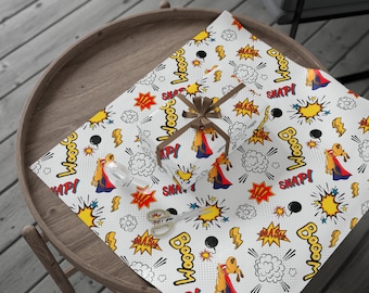 Super Hero Dog Wrapping Paper: Kids Birthday Gift Wrap