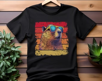 Capybara T-Shirt, Capybara T-Shirt, Capybara Kleidung, Retro Capybara T-Shirt, niedliches Capybara Shirt, Tier T-Shirt, Capybara Geschenk, Tierliebhaber Geschenk