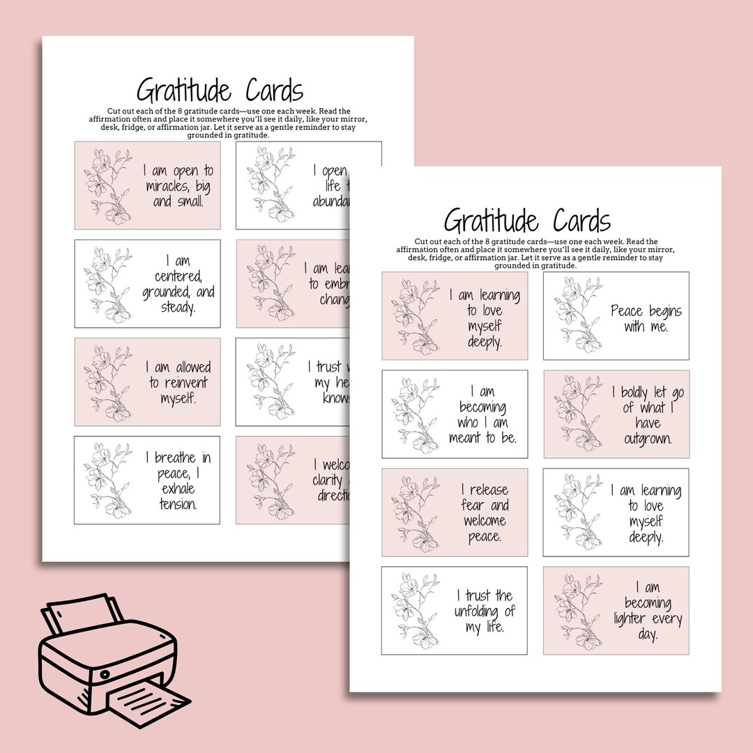 Positive Affirmation Cards | Printable Self Care Art (digital Download ...