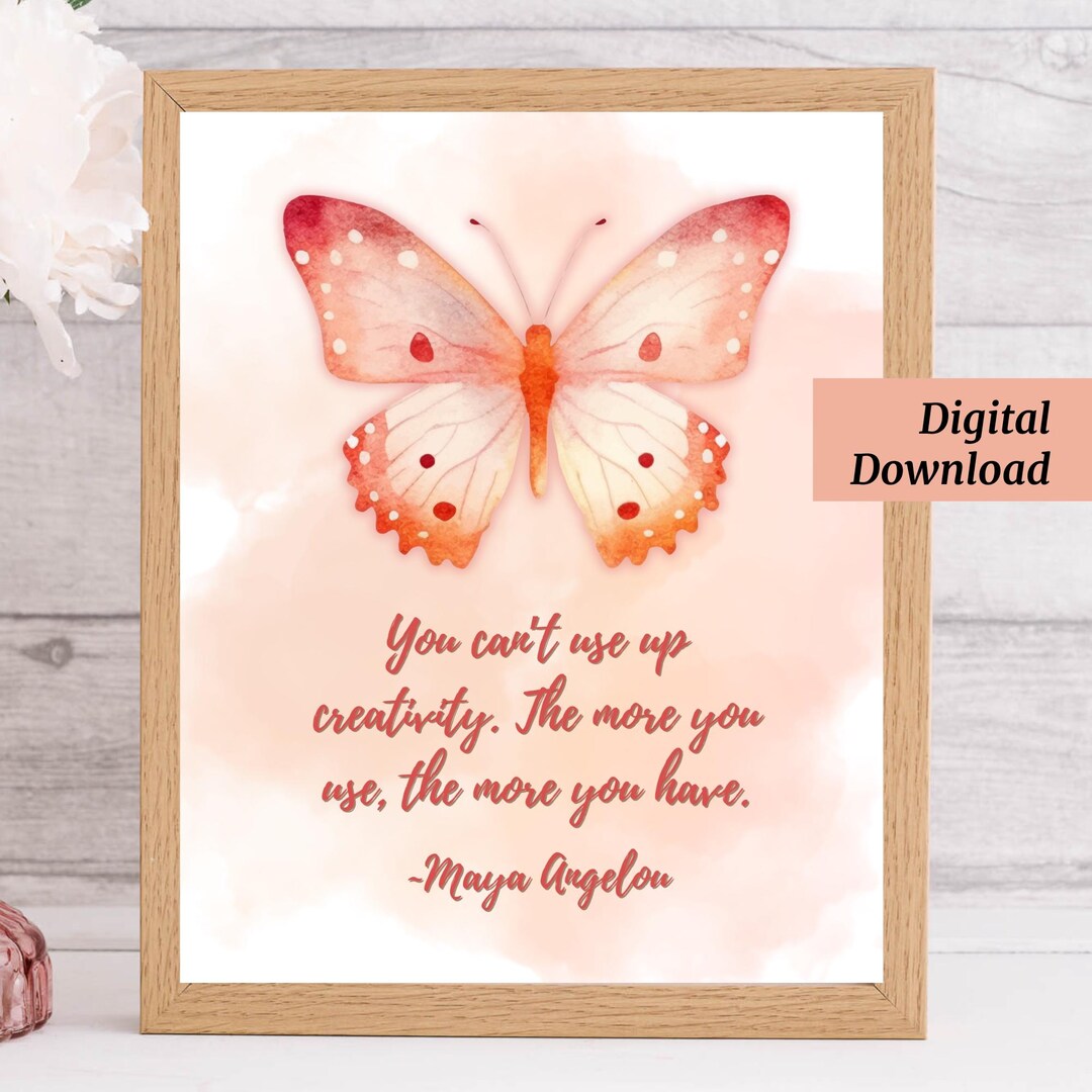 Butterfly Creativity Quote Print, Motivational Wall Art (digital ...