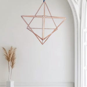 merkaba 20 cm. meditation copper merkaba star. sacred geometry