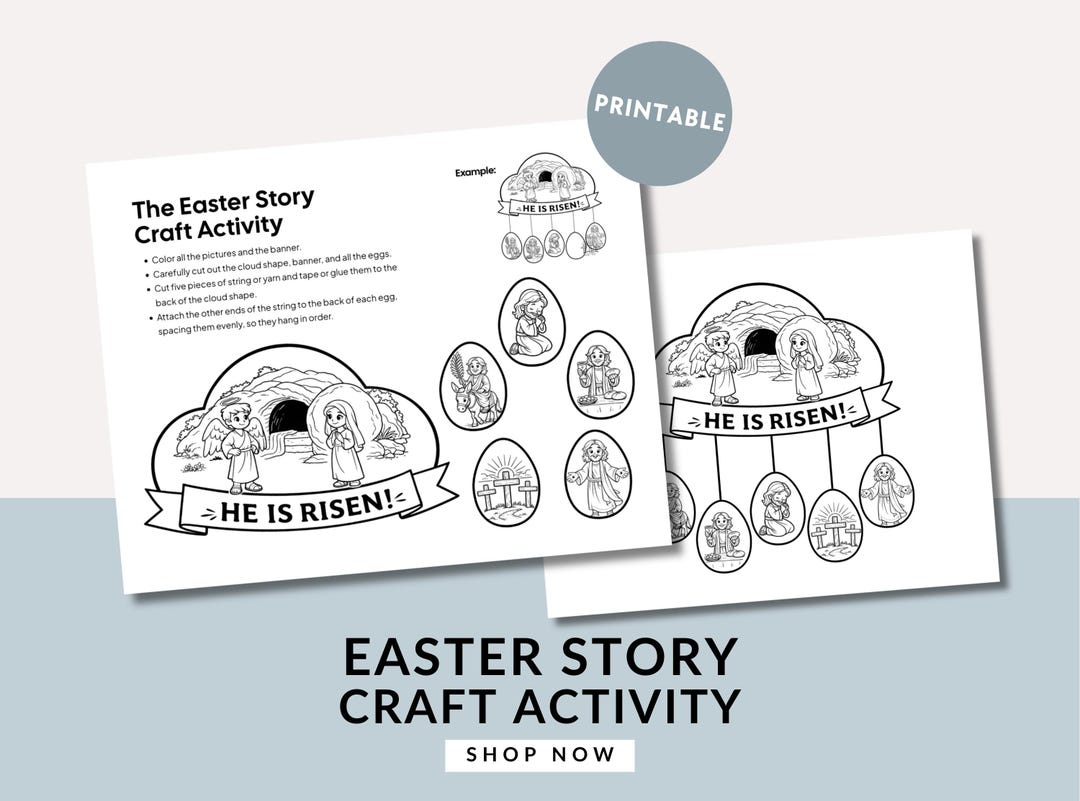 Christian Easter Craft for Kids He is Risen Activity Sunday School ...