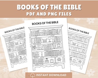 Books of the Bible Printable Bible Bookshelf Coloring Christian Activity Checklist