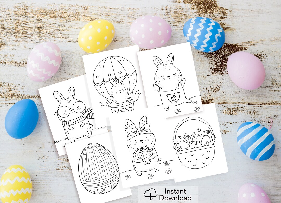 Easter Coloring Page | 15 Pages | Instant Download | - Etsy