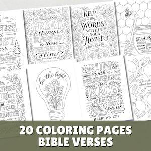 Christian Coloring Sheets for Adults & Kids Bible Verse Coloring Pages Scripture Coloring Printable Encouragement Pages