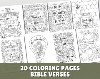 Christian Coloring Sheets for Adults & Kids Bible Verse Coloring Pages Scripture Coloring Printable Encouragement Pages