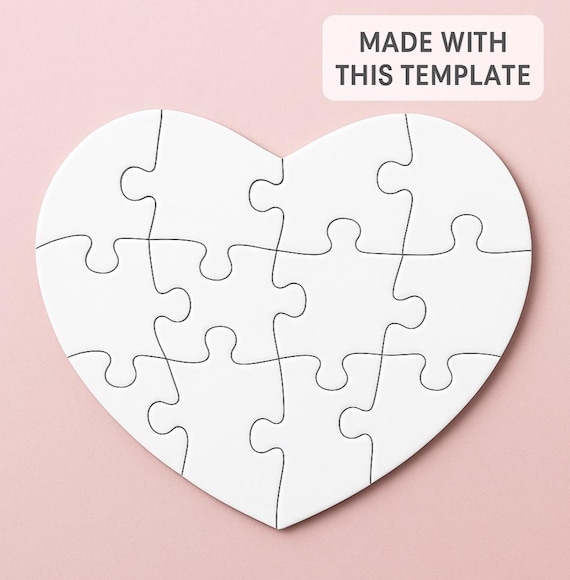 6 Fogli Puzzle Vuoto, 120 Pezzi Puzzle Vuoti Cuore 20x25cm Cuore Puzzle