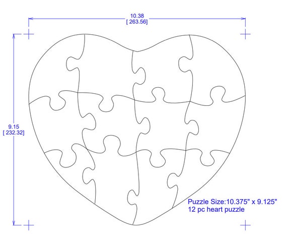 Heart Shaped 12pc Puzzle