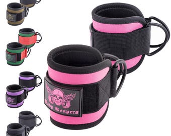 Weight Lifting Ankle Straps: Gym Leg Cable Pulley Fitness Equipment (PAIR)