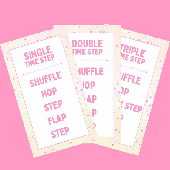 Traditional Time Steps TAP DANCING Mini Flash Cards for Etsy