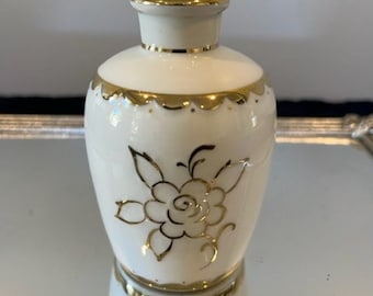 Vintage White Porcelain and Gold Painted Bud Vase made in Japan