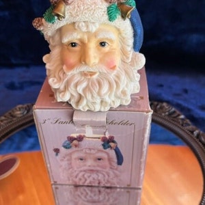 Vintage Handpainted Santa 3&quot; Tealight Candle Holder