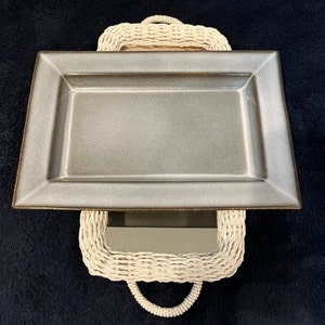 VIntage Jars Hand Made in France Rectangular Serving Platter/Tray--Tourron Gris Ecorce Pattern