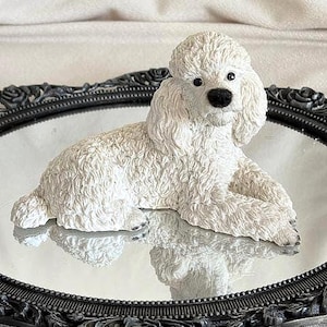 Vintage Clio Castagna Detailed White Poodle Figurine made in Italy