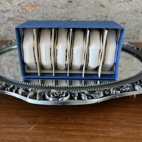 Vintage ASL Bone China White and Silver Octagonal Napkin Rings - Etsy
