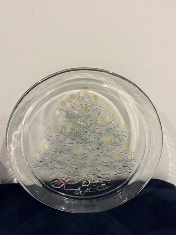 Vintage Indiana Glass Christmas Tree Pattern Clear Green Etsy