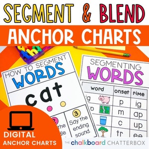 Phonics segmenteren en samenvoegen Ankerkaarten en klasposters