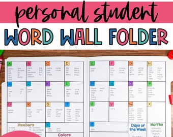 Personal Word Wall Folder
