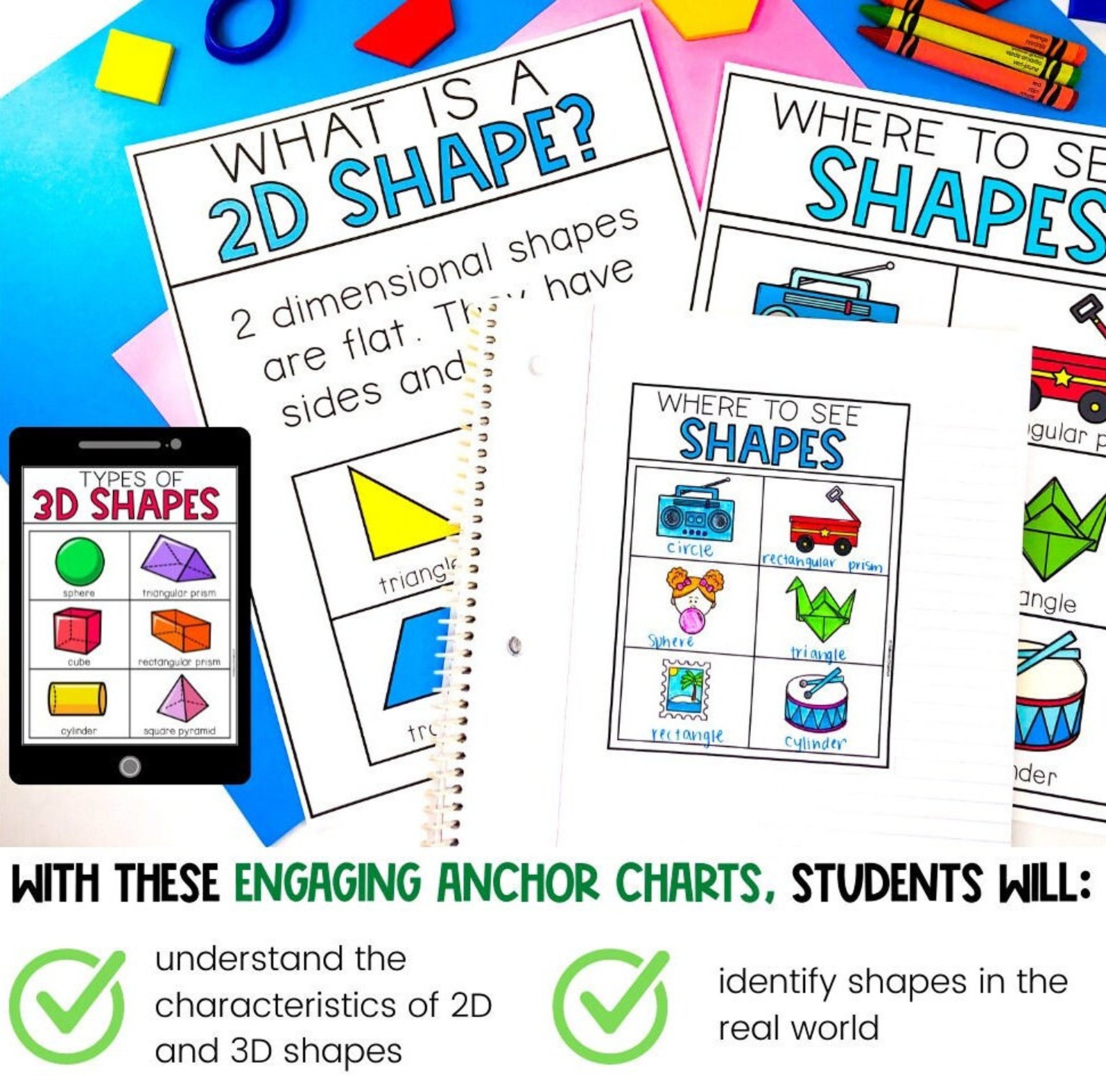 2D and 3D Shape Anchor Charts and Classroom Posters - Etsy Canada