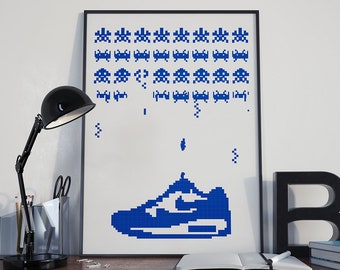 Sneaker Poster, Sneaker Wall Art, Sneaker Room Dekor, Schreibtisch Deko Ästhetik, Wohnzimmer Wandkunst, Sport Poster