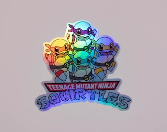 Ninja Squirtles Holographic Sticker