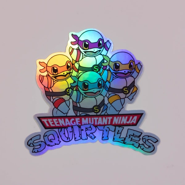 Ninja Squirtles Holographic Sticker