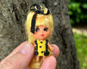 Vintage Mattel Liddle Kiddle Louise Lucky Locket Doll - Small Collectible Doll '60