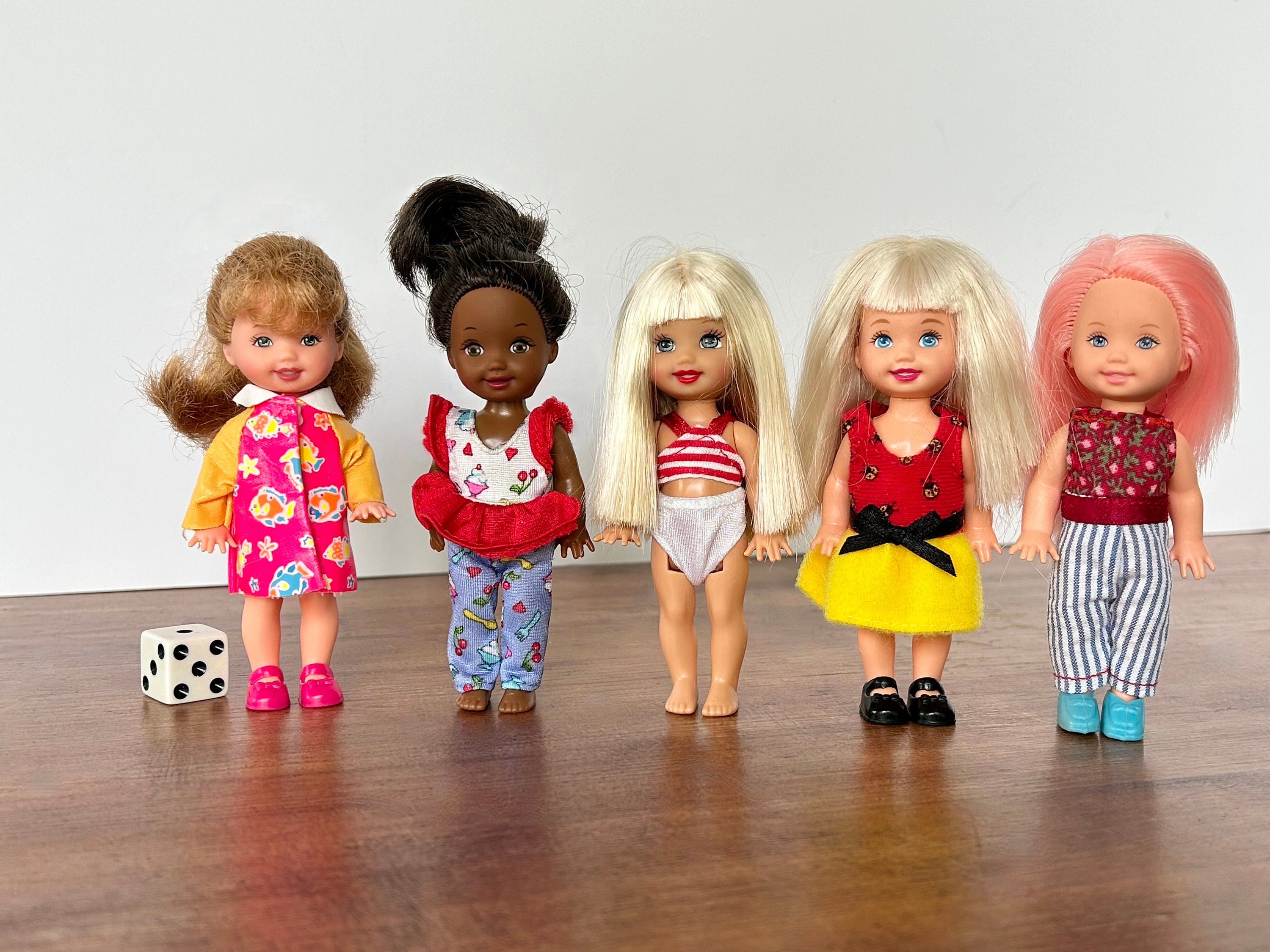 Vintage Set of 5 Mini Dolls, Barbie Mattel | Lot of 5 Mini Dolls
