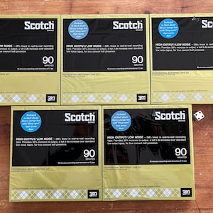 Vintage NOS 5 Scotch 3M High output / Low Noise Magnetic Tape, 229-1/4-R90 | 5 low noise magnetic strips, new