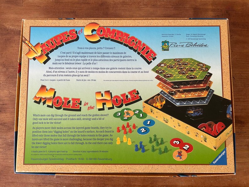 Vintage Board Game Mole in the Hole Moles and Company Board Game by