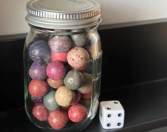 Vintage Lot of 50 Terracotta Marbles | Lot of 50 Antique Terracotta Marbles