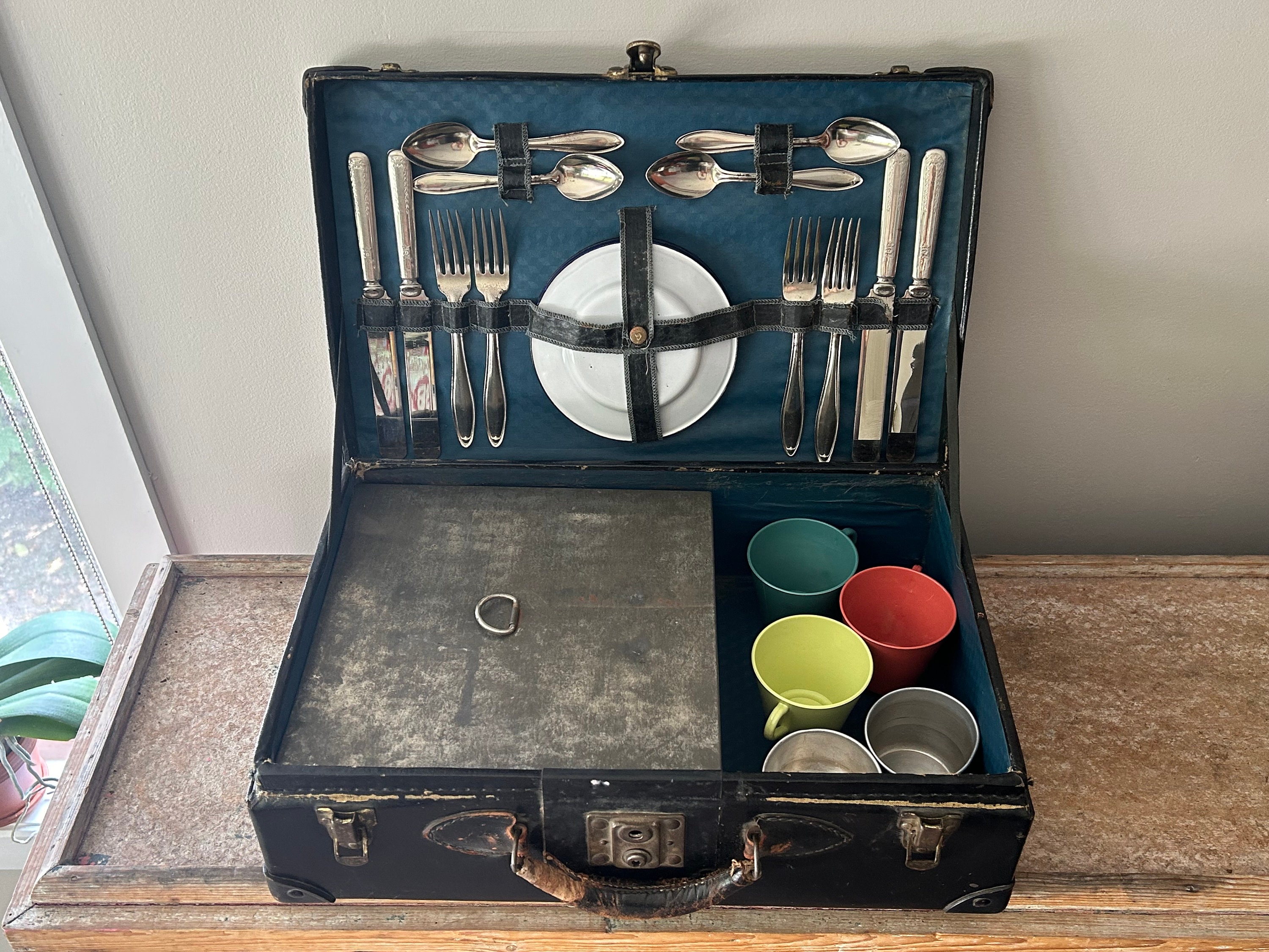 Ancienne Valise 50's 60's Vanity Deco Vintage H 18