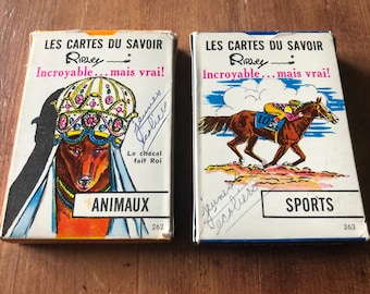 Ripley&#39;s Believe It or Not! Library of Cards, Animals, Sports, Les Cartes du Savoir, Incredible but true! Cards