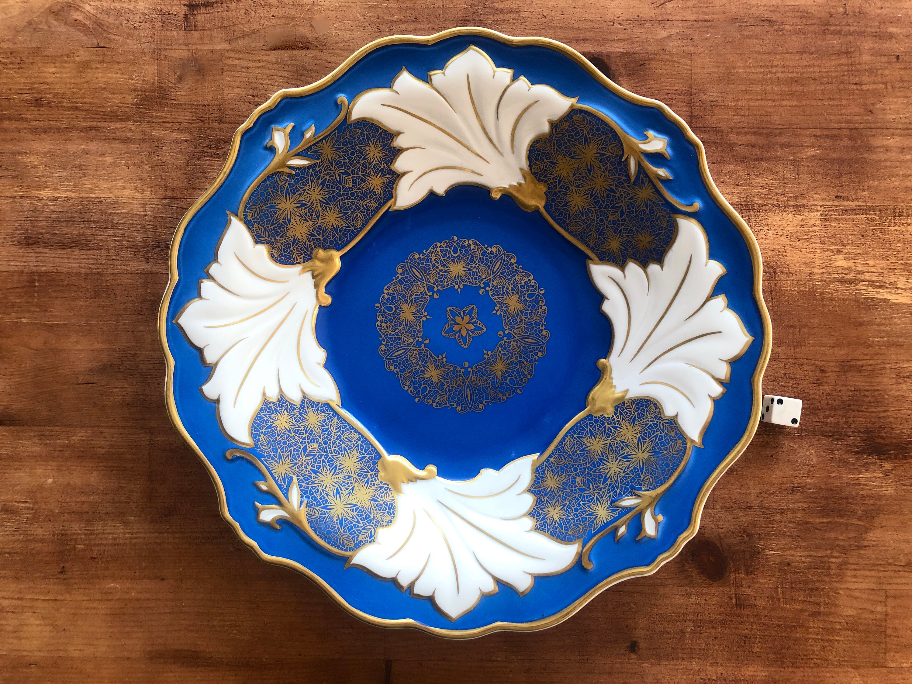 ワイマール　WEIMAR 金彩コバルトブルー フラワー　プレート4枚セット ワイマール WEIMAR 金彩コバルトブルー フラワー プレート4枚