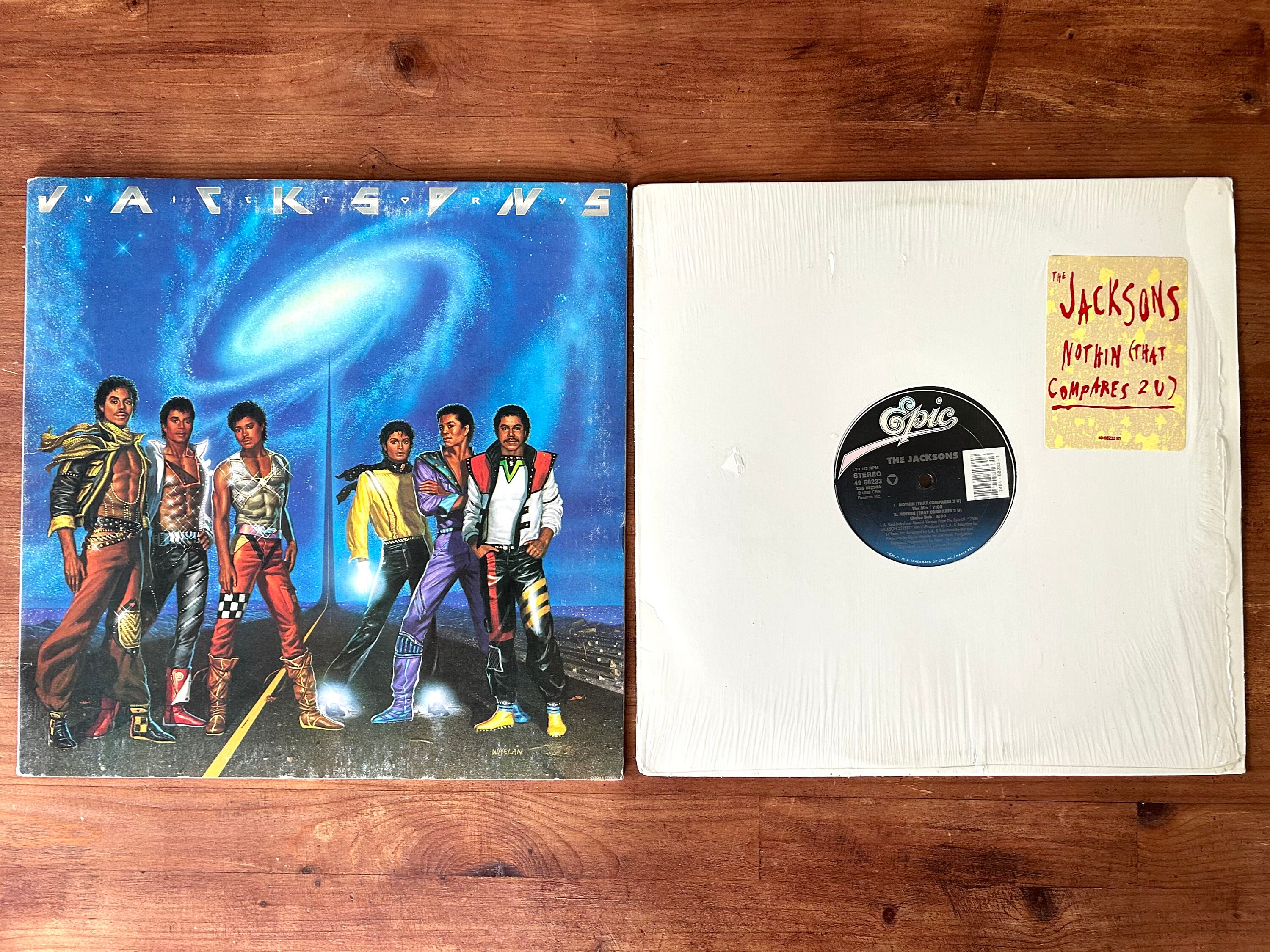 Vintage 2 Vinyl Records LP VG+: Jackson 5 Victory 1984 + The Jacksons Nothin' (That Compares 2 U) 1989