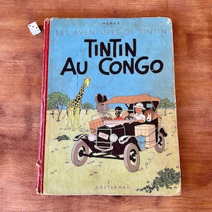 Vintage Tintin in the Congo Series B5, Comic Book Albums of The Adventures of Tintin - In French