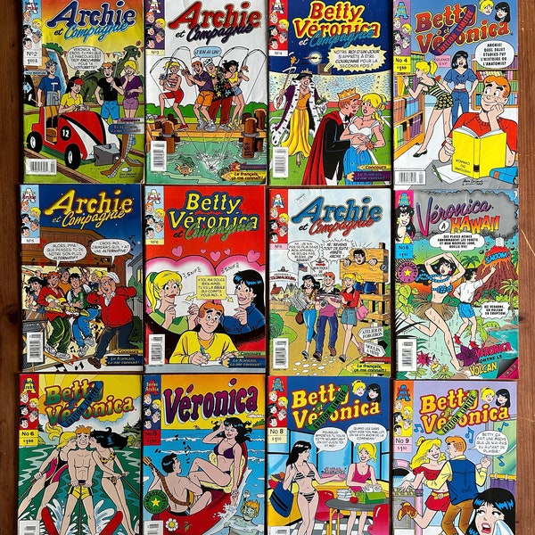 Vintage Lots of 12 Archie in color 90s and 2000s Comics Children's books - In French