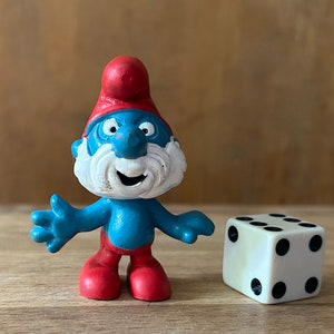 Vintage Papa Smurf figurine - Figurine Grand Schtroumpf