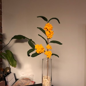 Handgemaakte gehaakte guihua, Osmanthus, gehaakte bloem, woondecoratie, moederdagcadeau, 桂花，金桂