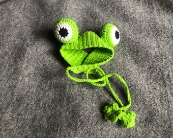 Serre-tête grenouille fait main au crochet : costume de lapin en coton et acrylique